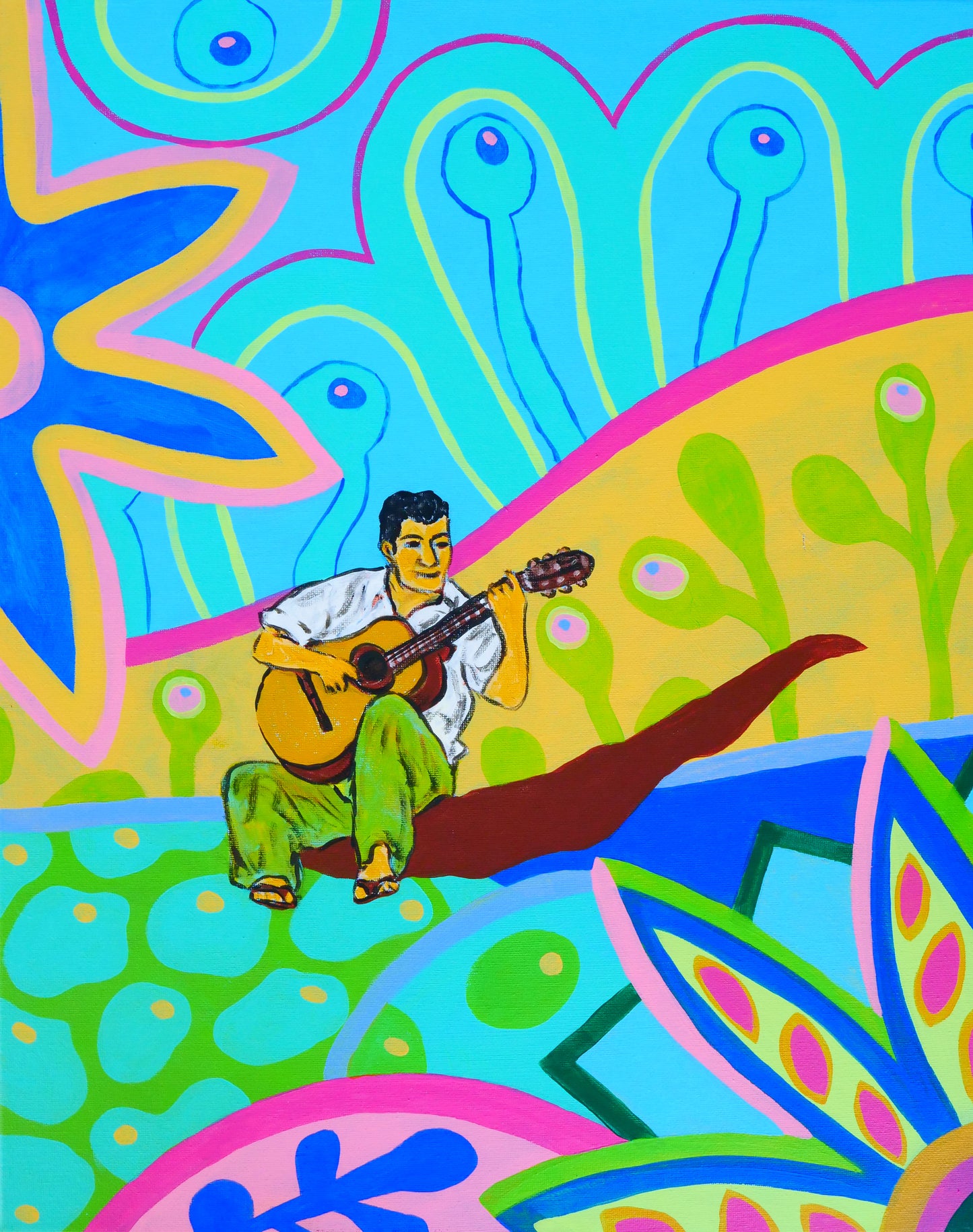 Colorful Guitar Rhythms - 16" x 20"
