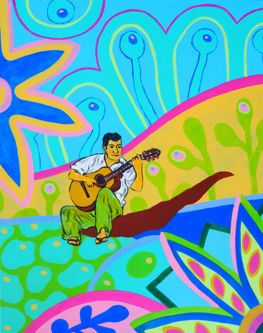 Colorful Guitar Rhythms - 16" x 20"