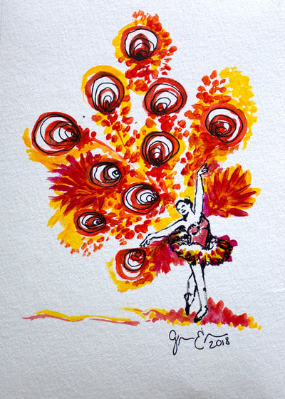 SOLD - Dancer of Freedom V - 5" x 7"